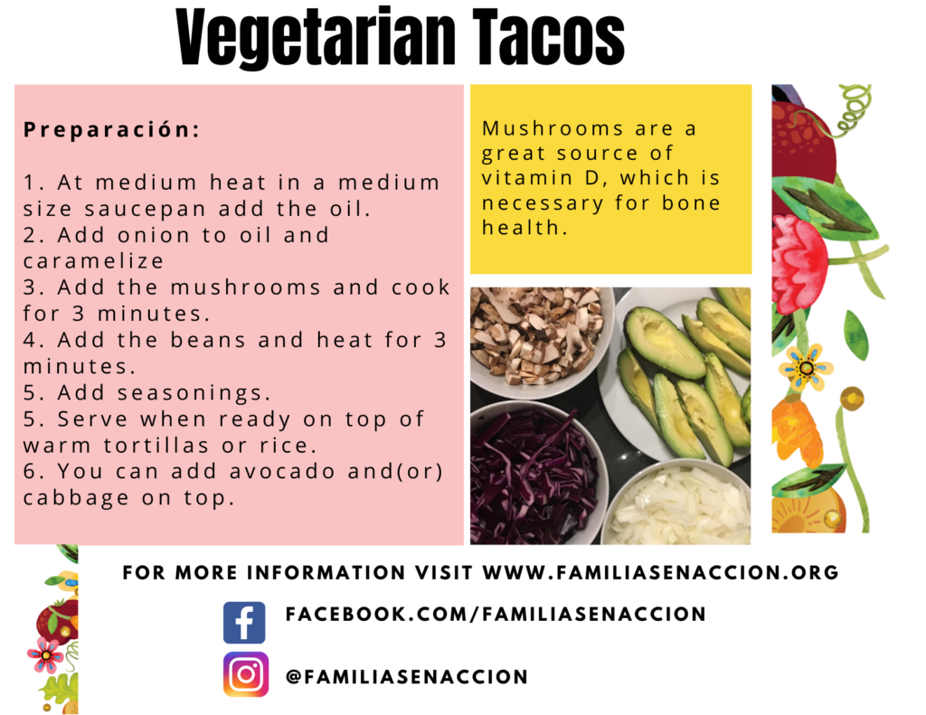 Receta: Tacos Vegetarianos - Familias en Acción